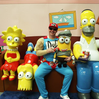 Have your photo taken on The Simpsons Sofa