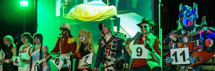Contestants line up ready for the judges